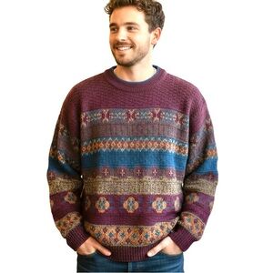 Expressions Vintage Men's Chunky Abstract Cosby Style Sweater